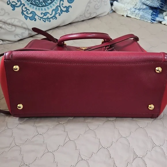 Prada Burgundy Leather Tote Bag - Picture 9 of 13